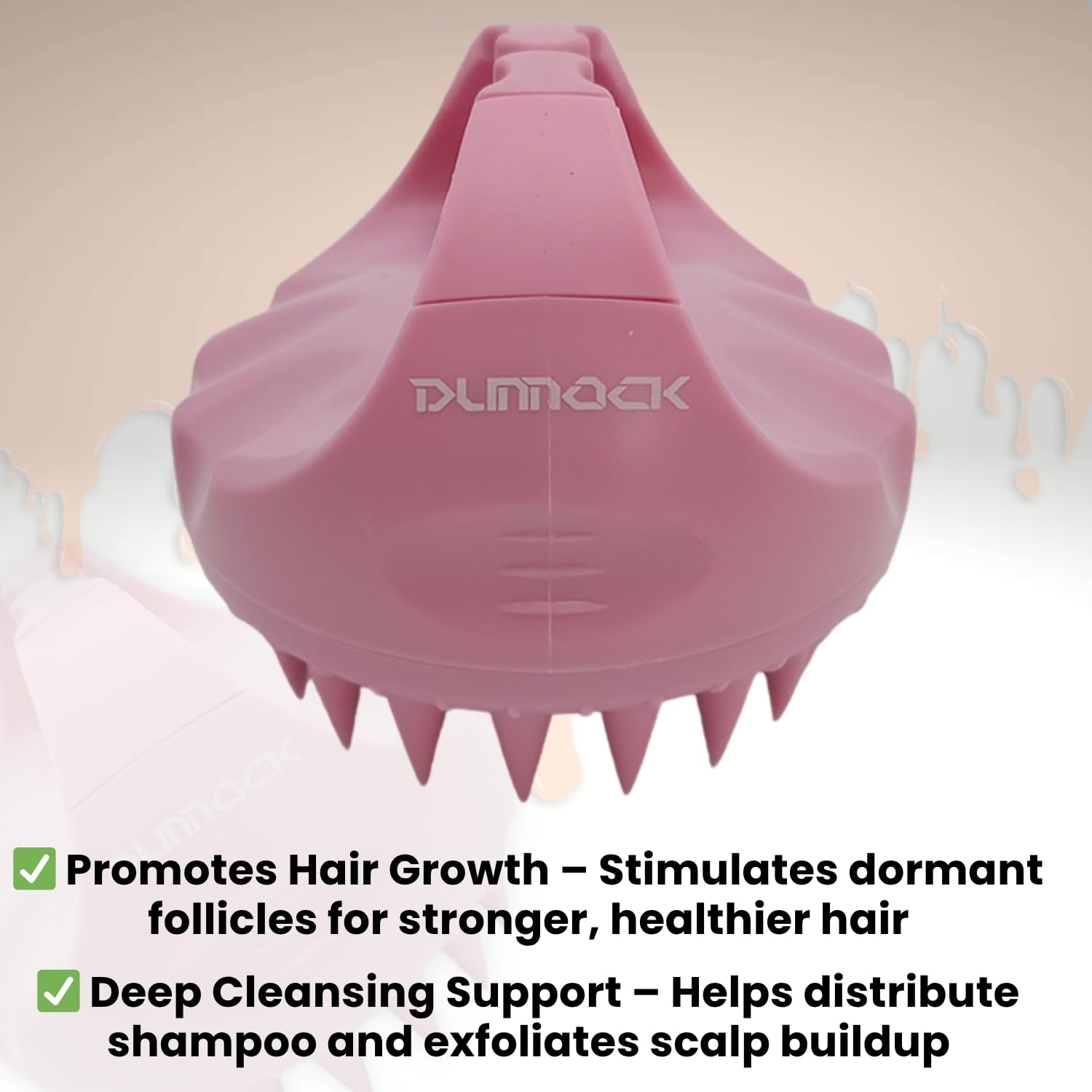 Dunnock Massaggiatore manuale del cuoio capelluto e spazzola per shampoo (rosa) - Progettato per darti un trattamento del cuoio capelluto simile a un salone a casa, trasforma ogni lavaggio in