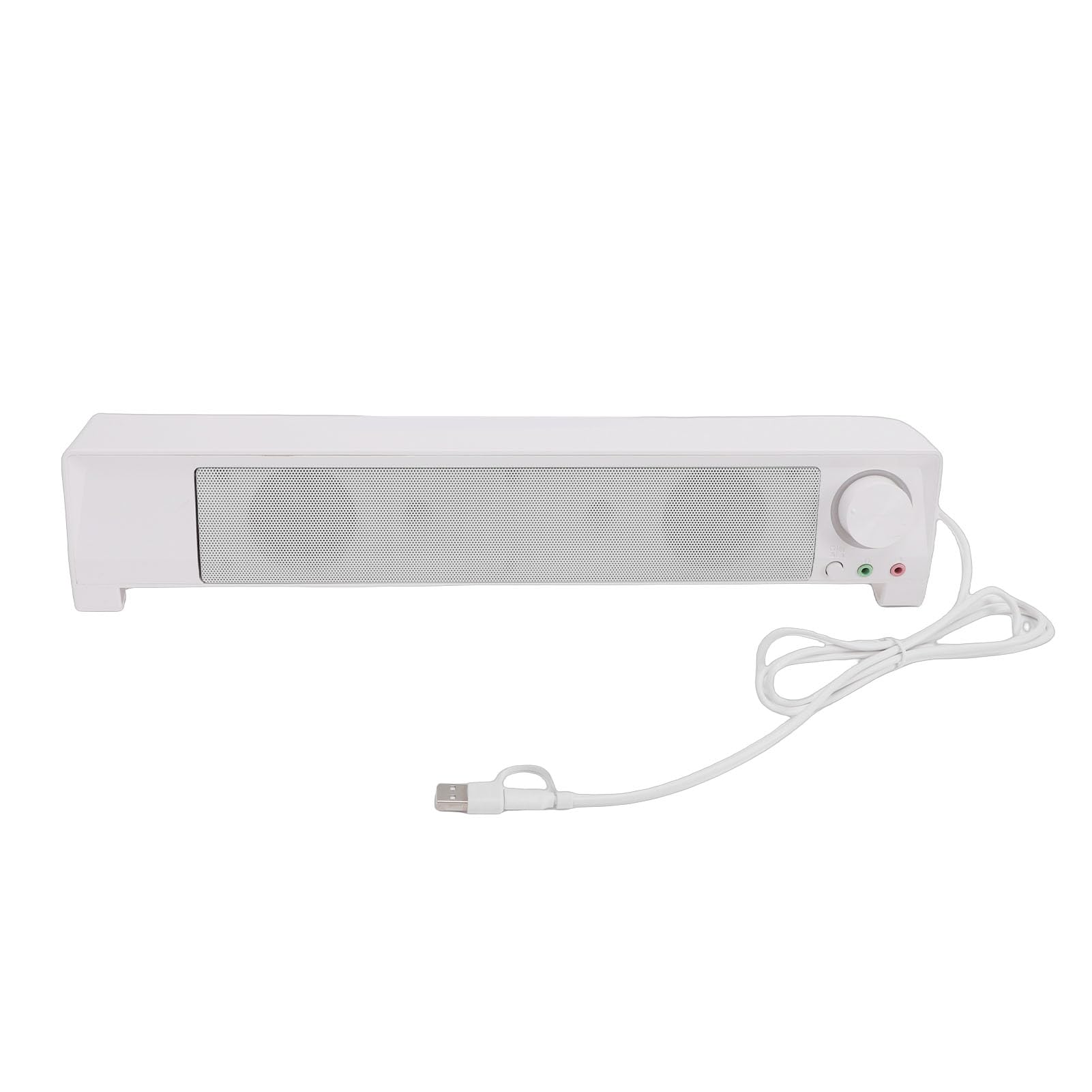 Altoparlante per Computer USB Suono 3D Compatto Ed Elegante per PC Desktop Altoparlante con Microfono, Adatto per Scrivania del Computer ABS Dimensioni 14,96 X 3,15 X 2,76 Pollici