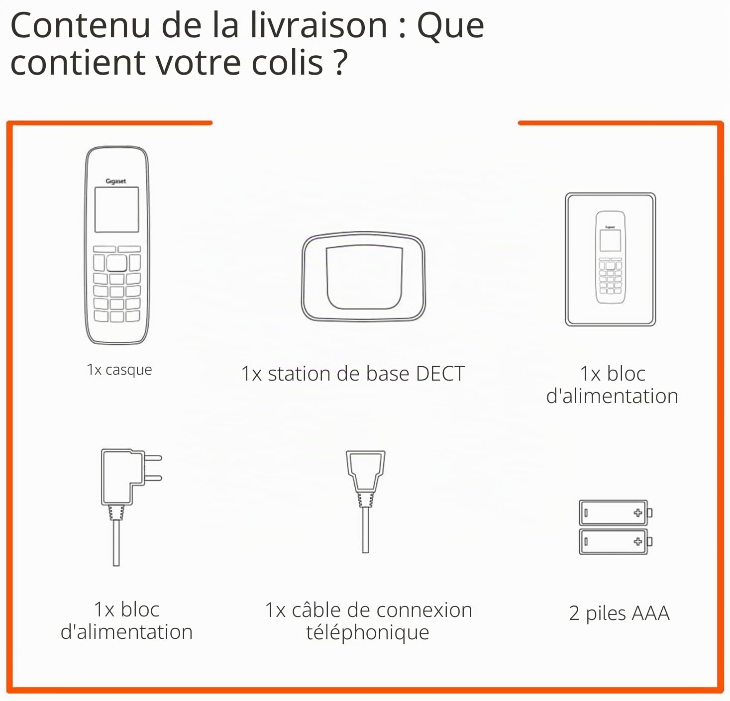 Gigaset A170 SINGLE - Téléphone fixe sans fil de base avec grand écran et technologie ECO DECT à économie d'énergie - Noir