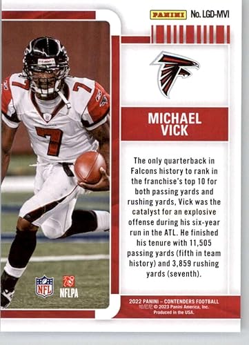 Miniatura 2 de 2022 Panini Contenders Legendary Contenders #1 Michael Vick Falcons