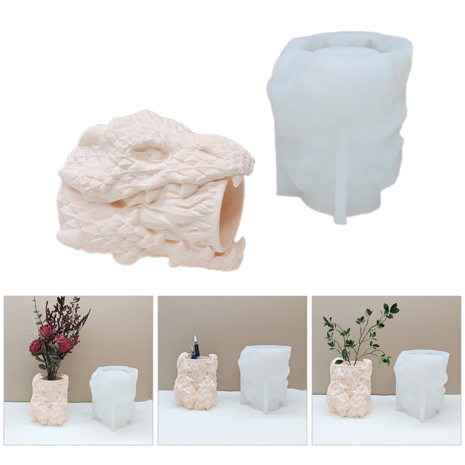 Molde de silicona para macetas, moldes de silicona para jarrones, moldes de resina epoxi de hormigón, adecuados para jarrones de flores de hormigón