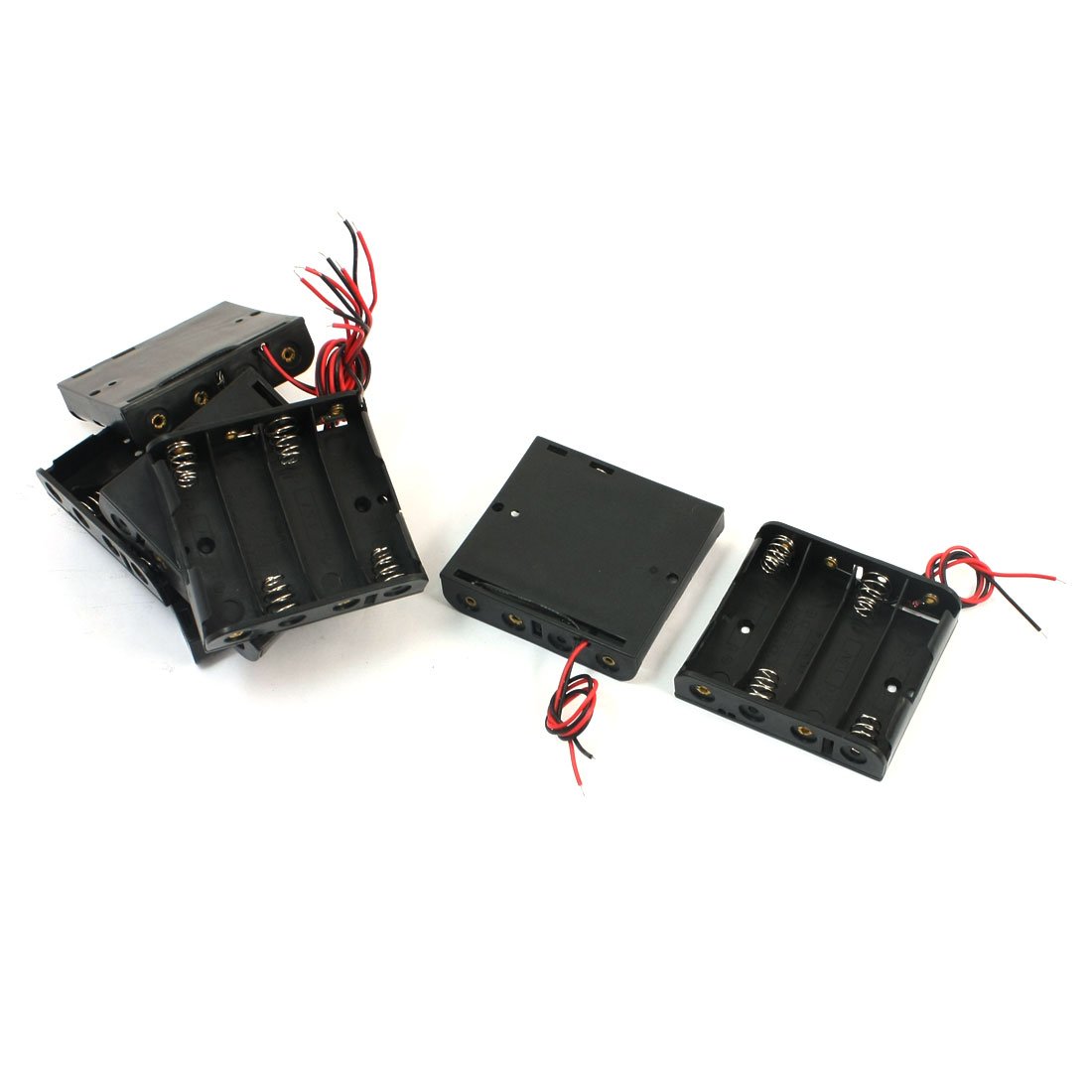 Zwarte hanger 4 x 1,5 V AA batterijen doos batterijhouder looddraad