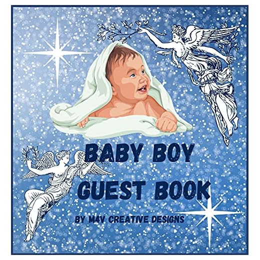Baby boy guest book: Adorable baby boy guest book for baby shower or baptism.