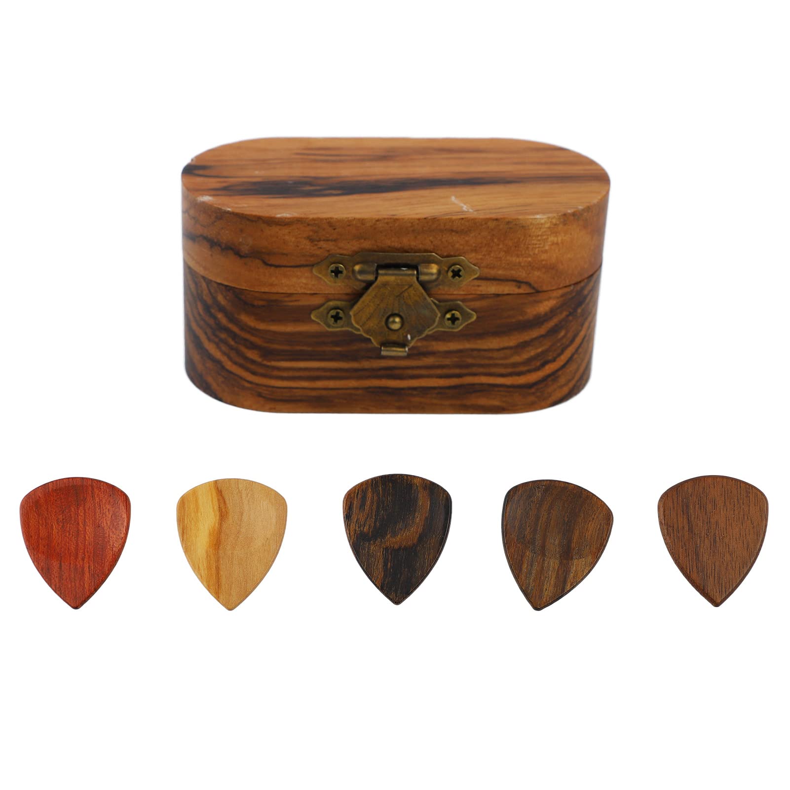 Plettri per chitarra, sostituzione di pregevole fattura Custodia per plettro per chitarra in legno di buona protezione portatile per gli amici