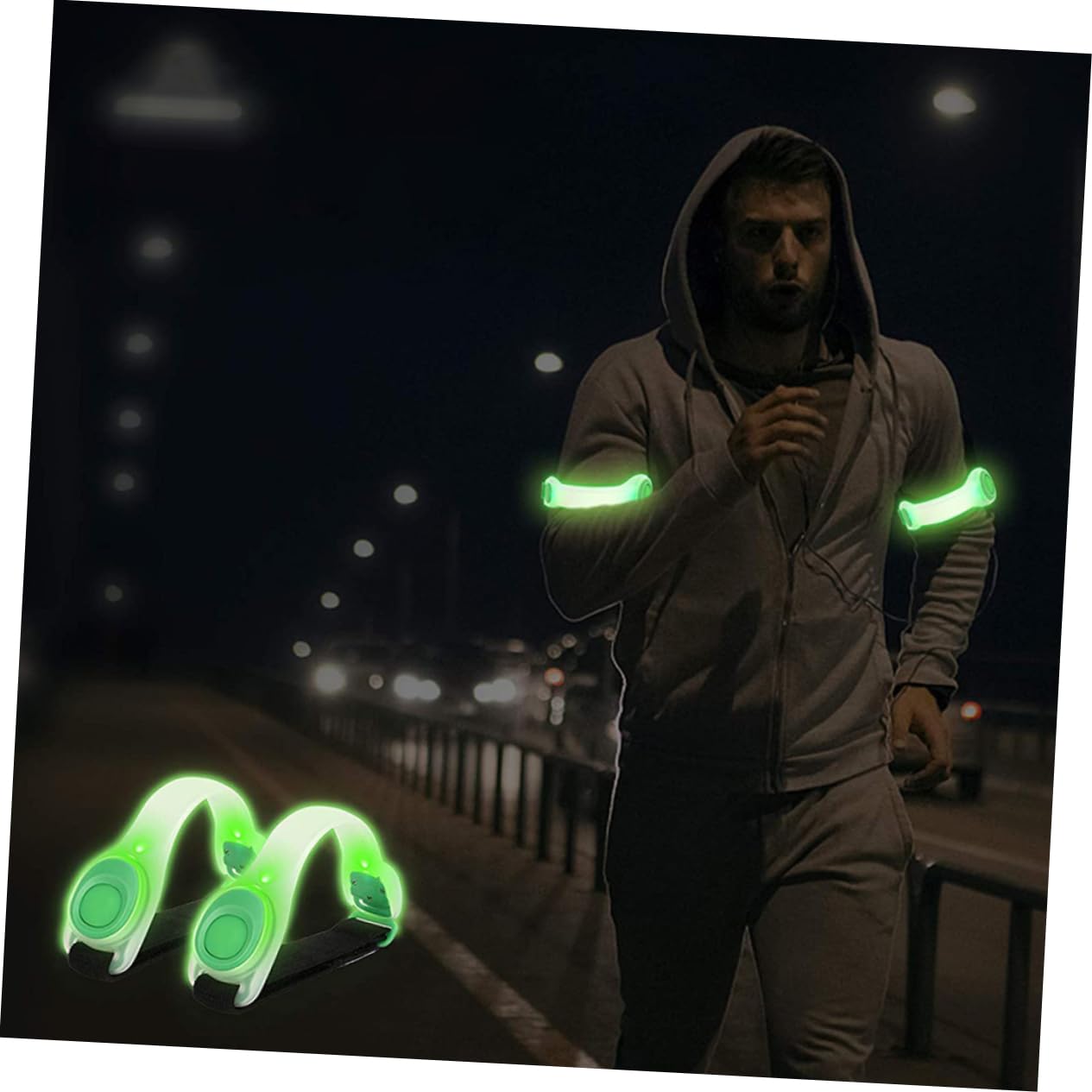 Yardwe Nastro Riflettente Regolabile in ABS da 6 Pezzi con Fascia da Braccio Illuminata Notturna