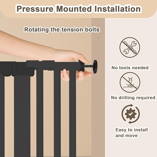Miniatura 5 de Puerta de bebé interior para escaleras, puerta de perro con cierre automático para puertas, puerta de seguridad fácil de caminar para escaleras