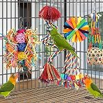 Bird Toys Rope Perch with Bell Colorful Bird Chewing Shredding Foraging Toys Parrot Swing Climbing Standing Hanging Toys Cage Accessories for Conure Cockatiel Budgies Lovebird - Image 5