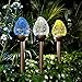 GIGALUMI Solar Lights Outdoor, Cracked Glass Flame Shaped Dual LED Garden Lights, Landscape/Pathway Lights for Path, Patio, Yard-Color Changing and White-3 Pack