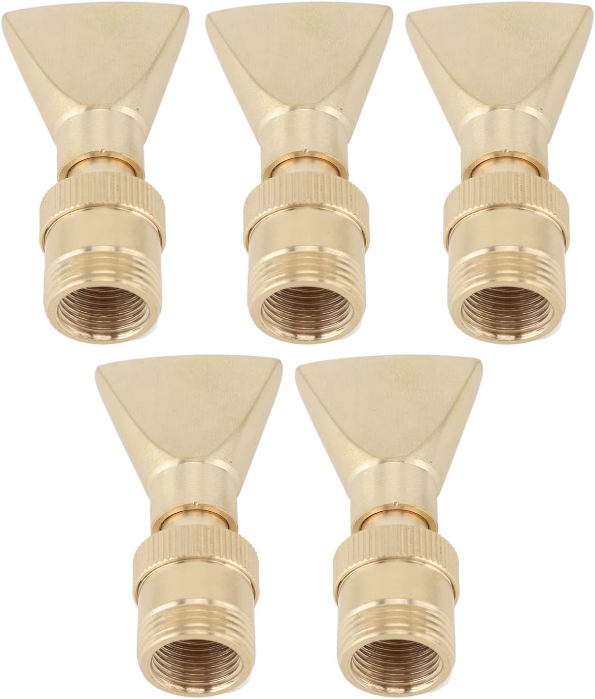 Wnvivi 5Pcs Brass Fountain Nozzles,Fan Shaped Water Fountain Nozzle,Music Fountain Landscape Scenery Nozzle, Fountain Head Sprinkler for Garden Yard Pond