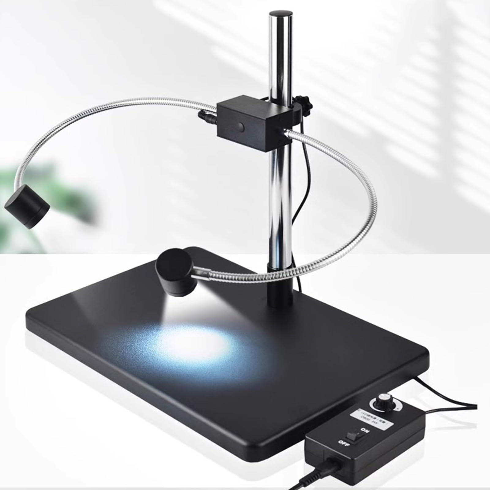 Lámpara LED para Microscopio, Luz De Relleno De Doble Cuello De Cisne, Brillo Ajustable Sin Escalonamientos, para Microscopios Estereoscópicos, Cámaras De Video