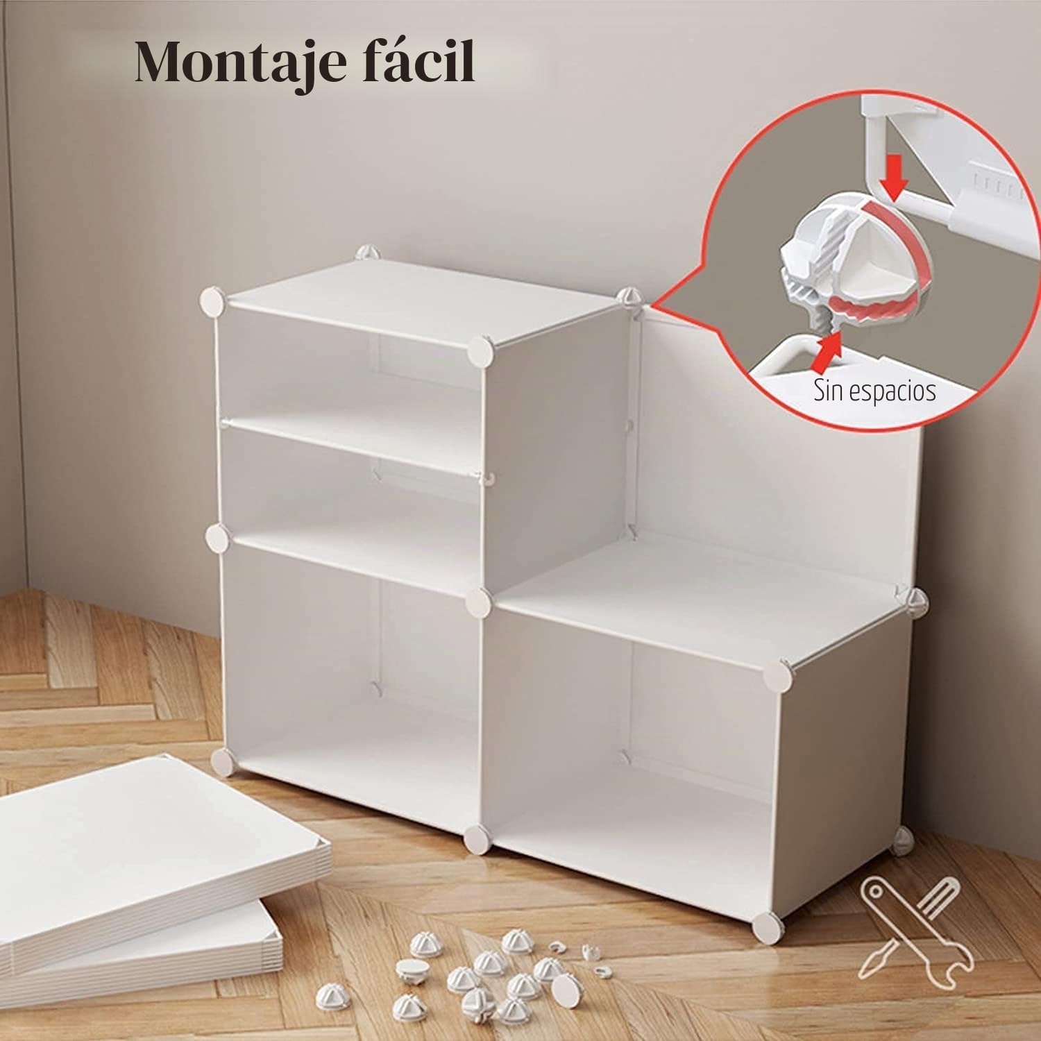HOMCENT Zapatero con Puertas, Mueble Zapatos, Zapatero Extensible, estantería Modular de plástico para Dormitorio Sala de Estar(2 x 8 Niveles,Blanco)