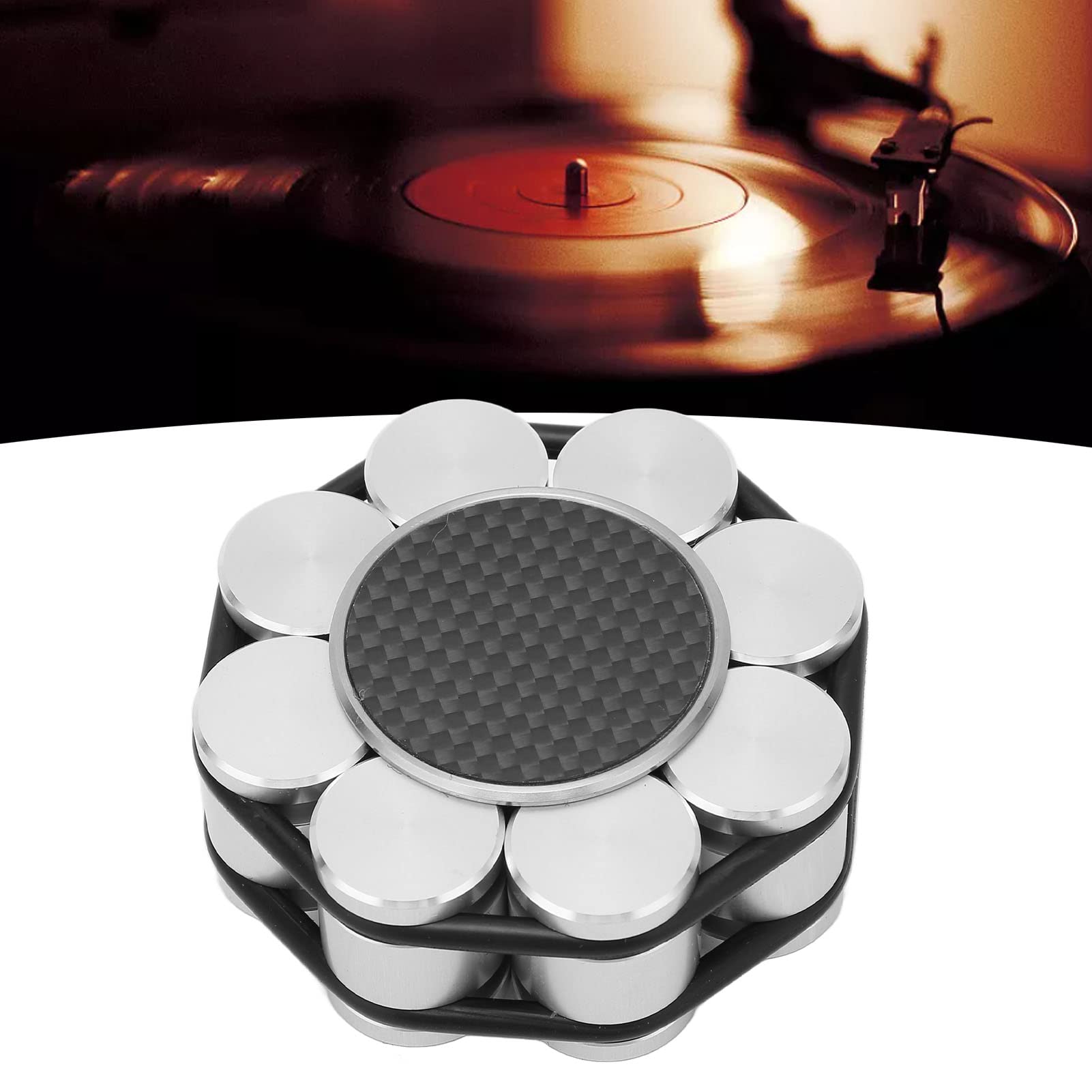 Estabilizador de Disco Estabilizador de Disco Abrazadera de Peso Récord Estabilizador de Disco Giratorio con Fondo de Silicona para Amortiguación de Vibraciones