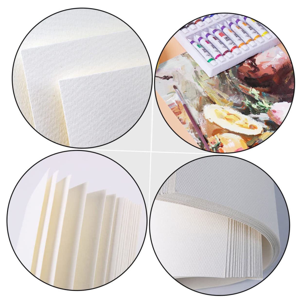 Operitacx Papier à Dessin et Intérieur à Usage à Usage Intérieur et Extérieur Extérieur pour Garçon et Filles pour Gouache 60 Feuilles Blanc Facile à Transporter en Pâte de Papier