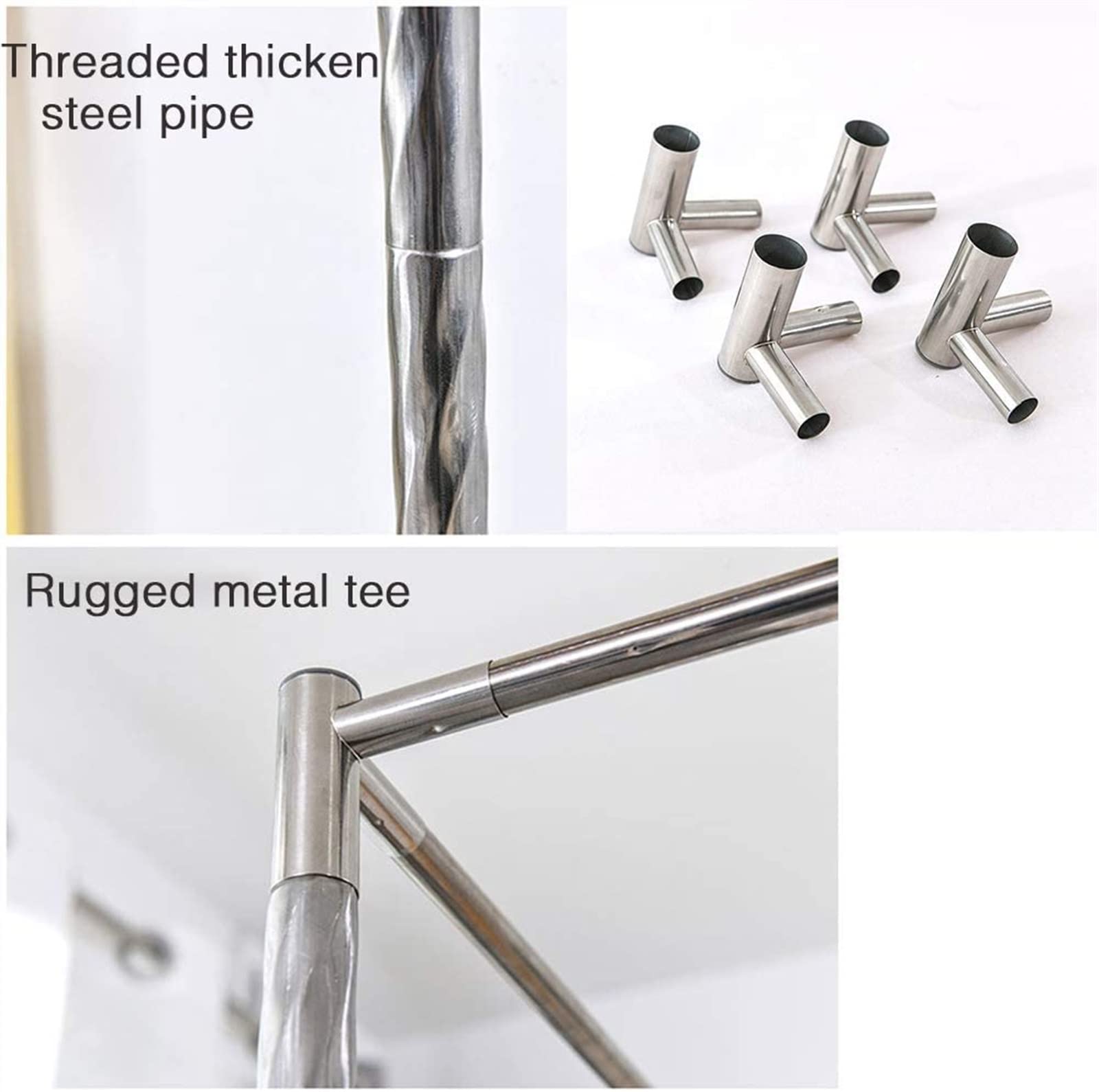 Supporto per baldacchino da Letto, Telaio in Acciaio Inossidabile per zanzariera, Montante per Letto a 4 Angoli, Supporto per Letto a Spirale addensata con robusti connettori a T in Metallo