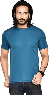 RAPL Bharat Men's Casual Regular Fit Solid Pattern Round Neck Air Jet T-Shirt with Half Sleeve I Comfortable and Breathable Western Outfit - Multicolor, Size S to XXL