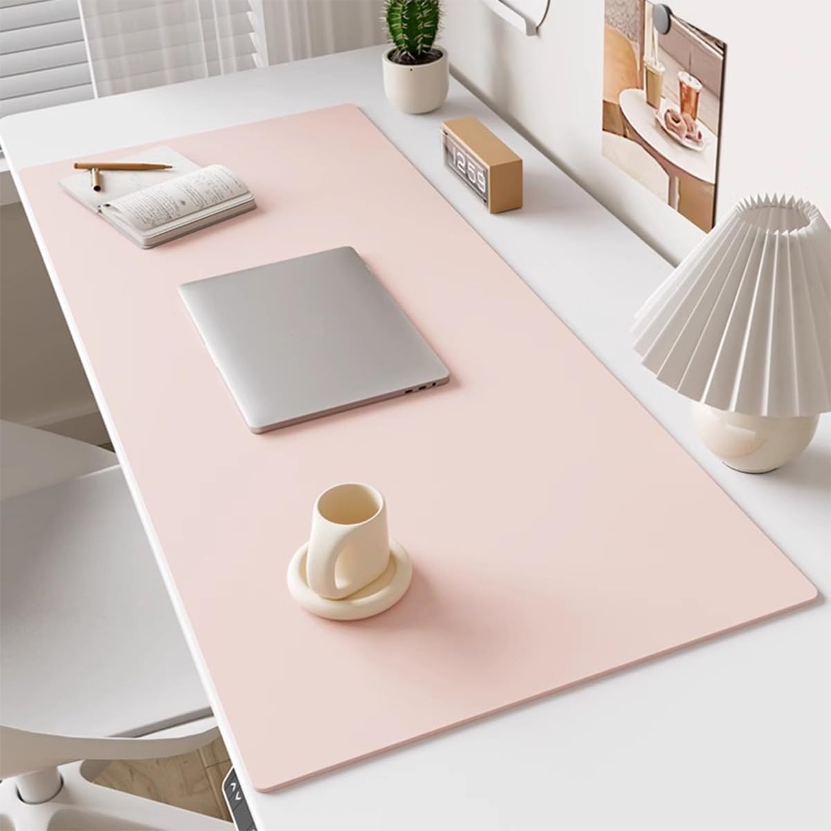 Tappetino da scrivania in pelle PU antiscivolo impermeabile per ufficio gioco (rosa, 100 x 60 cm)