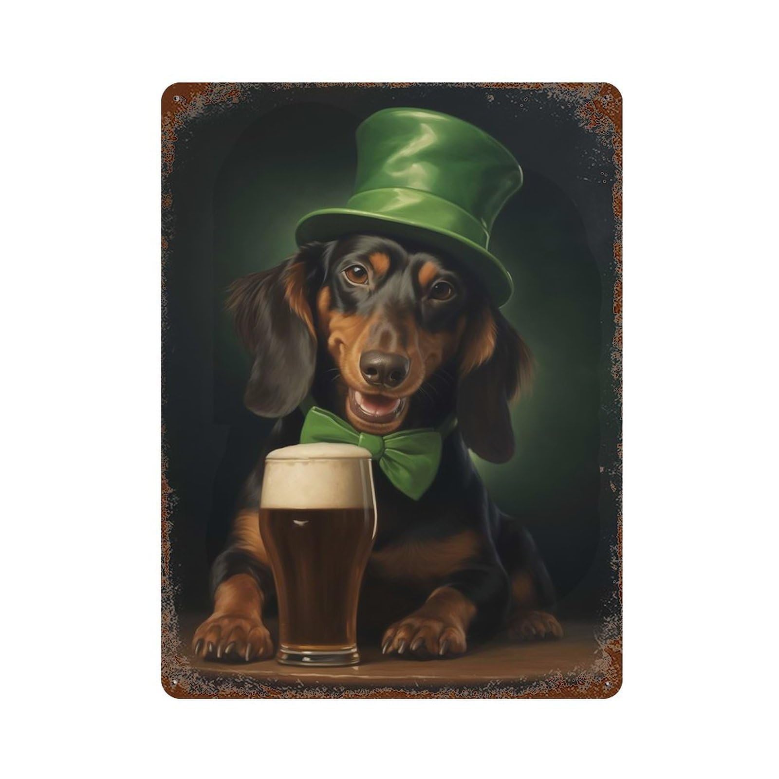 Dachshund Loves Brew Retro Metal Sign 15.7"x11.8", Ideal for Shed, Workshop And Garage Wall Decor