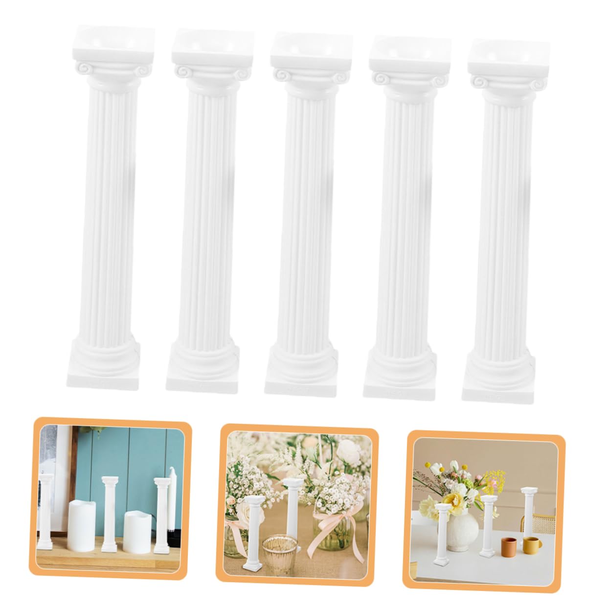 DECHOUS 25stücke Teiliges Mini-Roman Säulen-Dekoration Für Tisch Und Fotografie Elegante Hochzeits Und -szenen-deko Leicht Zu Reinigen Und Einfach Zu Montieren Weiße Säulen