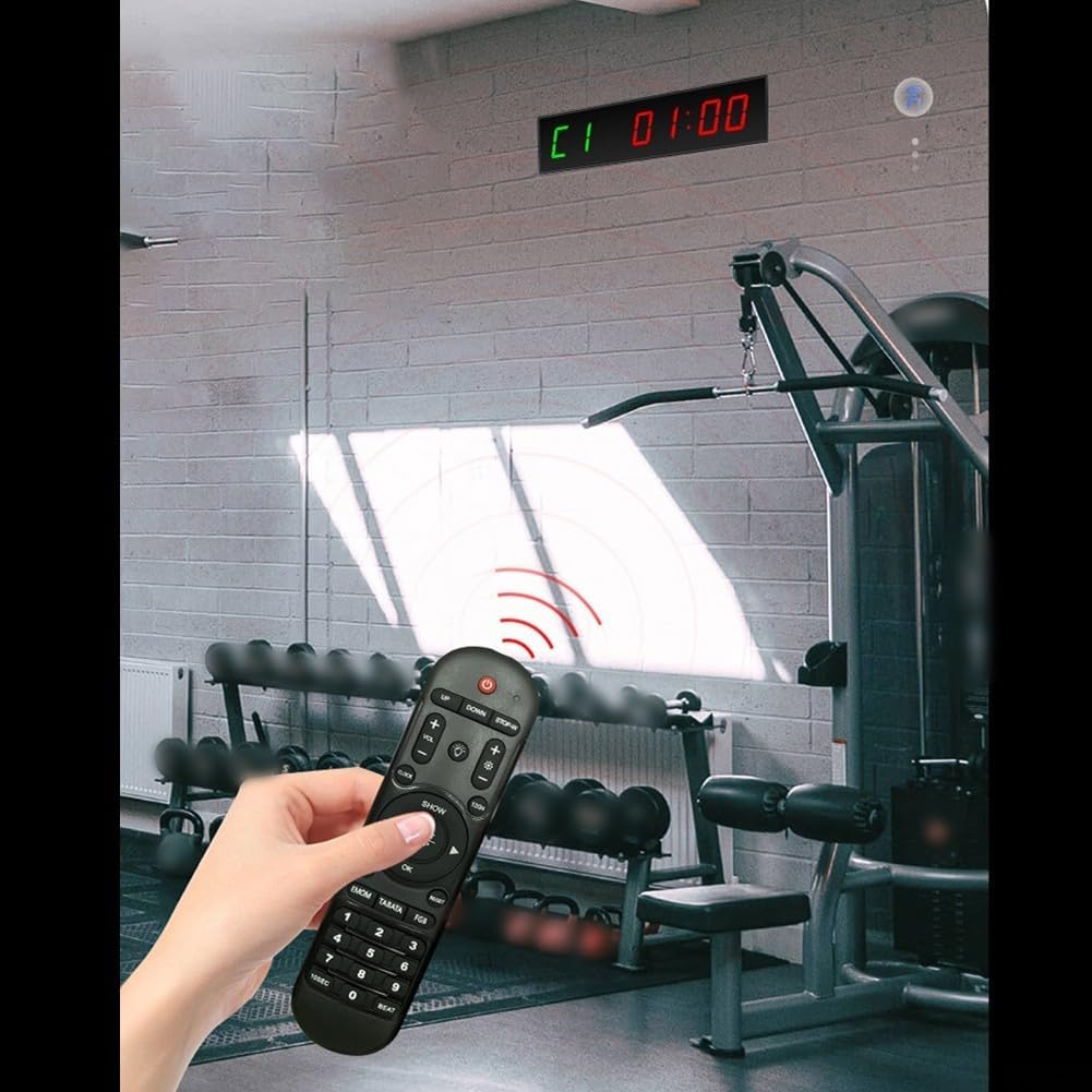 Temporizador digital de gimnasio de 1.5 pulgadas LED reloj de intervalo