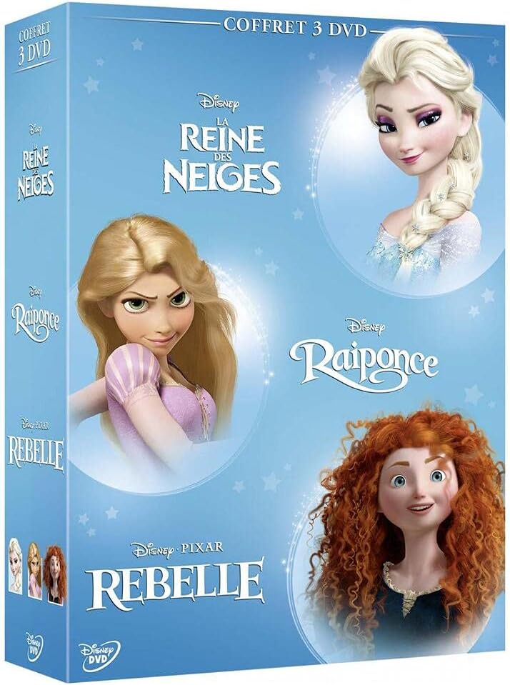 La Reine Des Neiges Amazon Prime Coffret 3 DVD-Les héroïnes : La Reine des Neiges + Raiponce + Rebelle