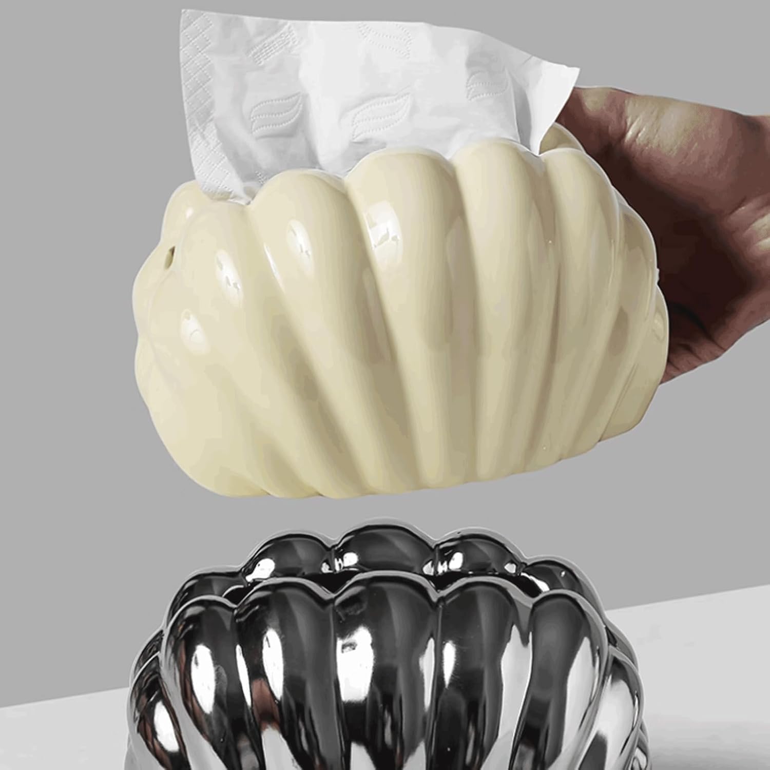 Uchwyt na chusteczki, Ceramiczna osłona na pudełko chusteczki wielokolorowa(Black)