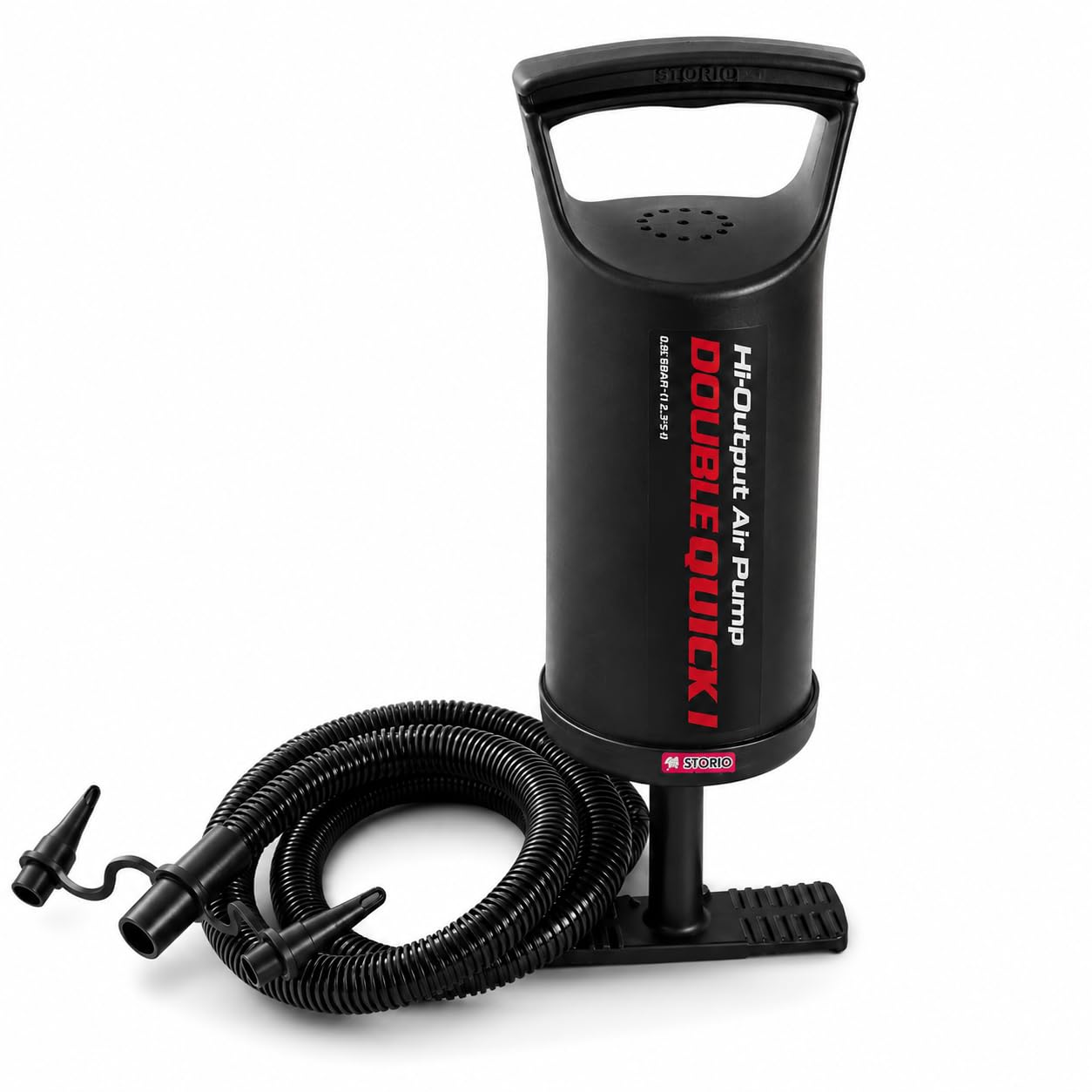 Storio 12-Inch Air Hammer Inflation Pump | 0.85L/Stroke Manual Hand Pump with 3 Nozzles | Air Pump for Sofa, Bed, Swimming Pool, Inflatables, Toys, Mattress & Tubes-image-14