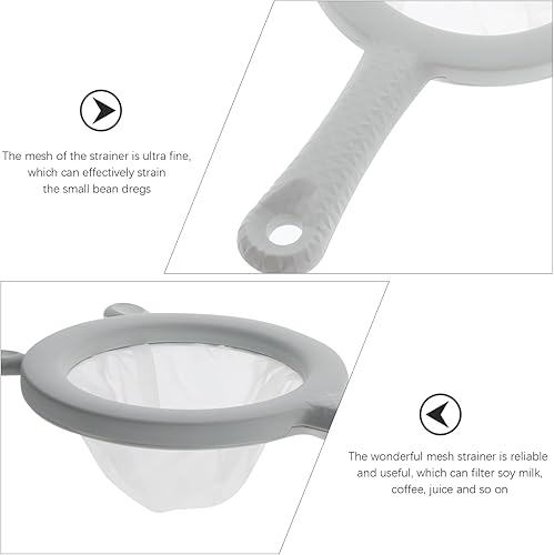 Miniatura 9 de Colador de malla ultra fina de cocina, 3 piezas, colador de malla fina con asa, herramienta de cocina para leche de soja, café, yogur, jugo, hoja de