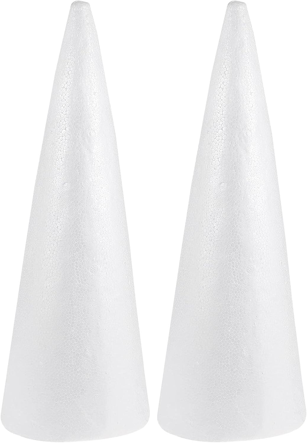 SUPVOX 2pcs Foam Cones Christmas Tree Cones for DIY Modeling Craft Floral Arranging Supplies (5.3X14.9in)