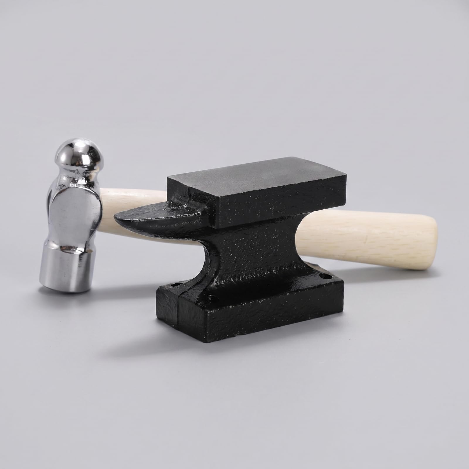 MagiDeal Incudine per Gioielli da Banco Mini Martello da Orefice Kit per Lavori Precisione Ferro Legno Forma Piatto Superiore