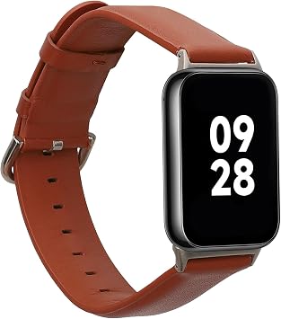 kwmobile Real Leather Watch Strap Compatible with Xiaomi Smart Band 8 Pro/Band 9 Pro/Redmi Watch 5 / Redmi Watch 4 - Fitness Tracker Replacement Sports Wristband with Clasp
