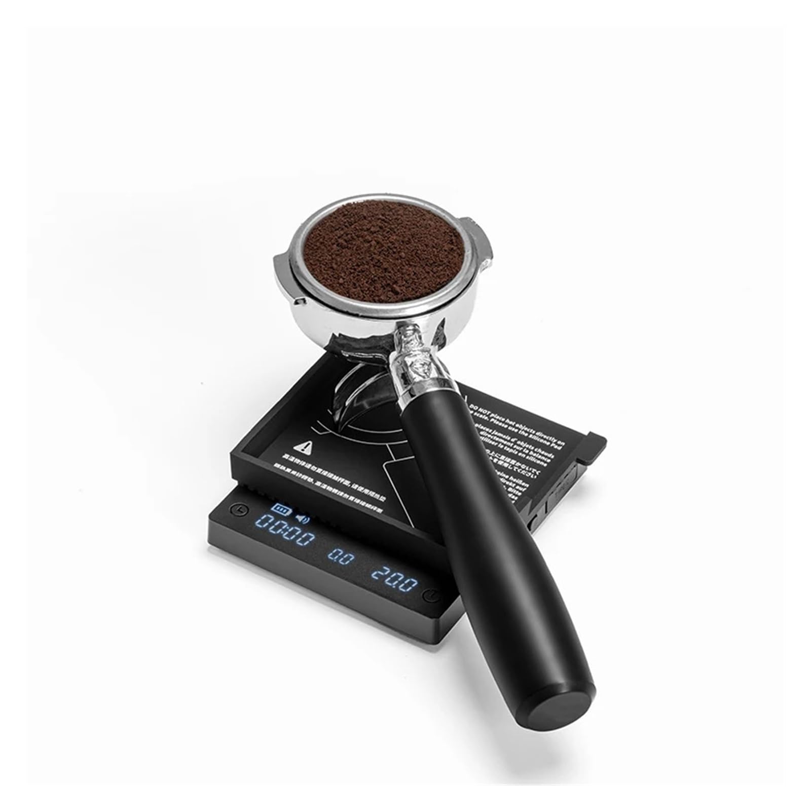 Bascula de Cocina, Báscula de cocina Black Mirror Mini, nueva, for café expreso, alimentos, con temporizador, USB, ligera, digital(MINI WHITE)