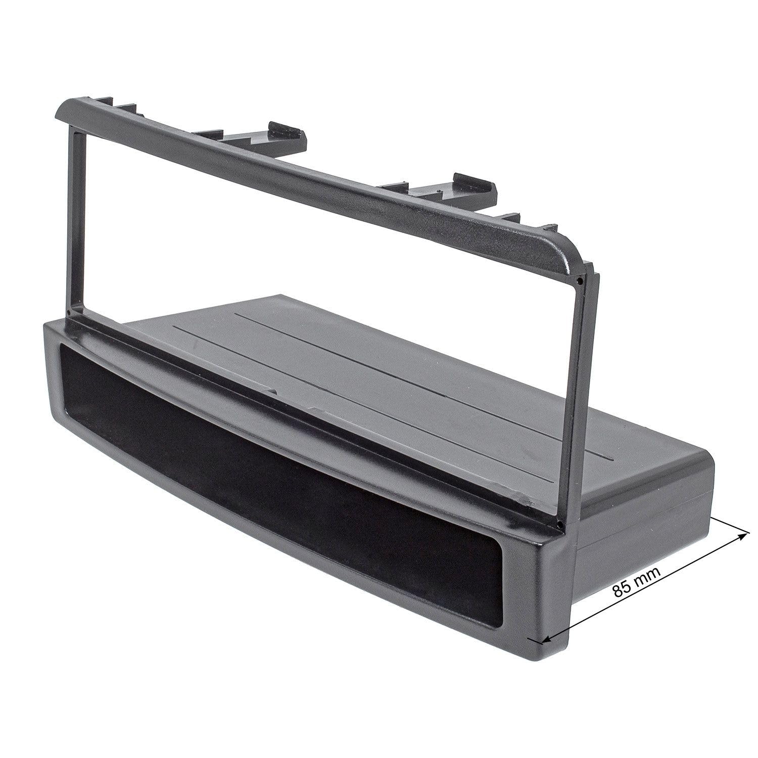 tomzz Audio 2415-026 Set di cornici radio compatibili con Ford Focus Fiesta Escort Cougar Puma Mondeo Transit con vano portaoggetti Adattatore radio ISO Antenna Adattatore ISO DIN Staffa di rilascio