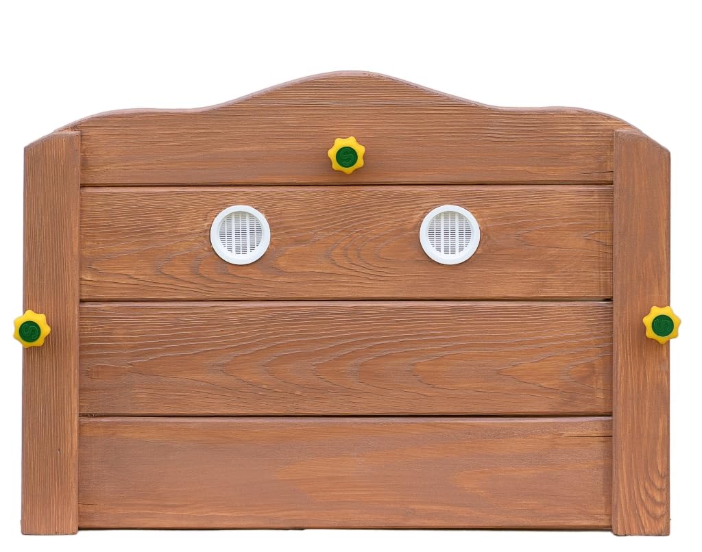 Holz Komposter Rattensicher mit Deckel, Schädlingsschutz, Durchlüftungsgitter und Boden, Gleit-Technik Kompostieren ohne üblen Gerüche, kein Umsetzen mehr, 340 L