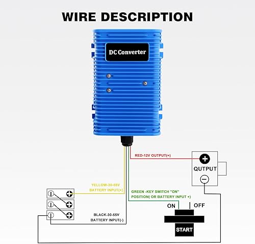 Miniatura 8 de Roykaw Regulador reductor de voltaje para carrito de golf, convertidor de 36 o 48 V a 12 V CC, 30 A/350 vatios, universal compatible con EZGO, Club