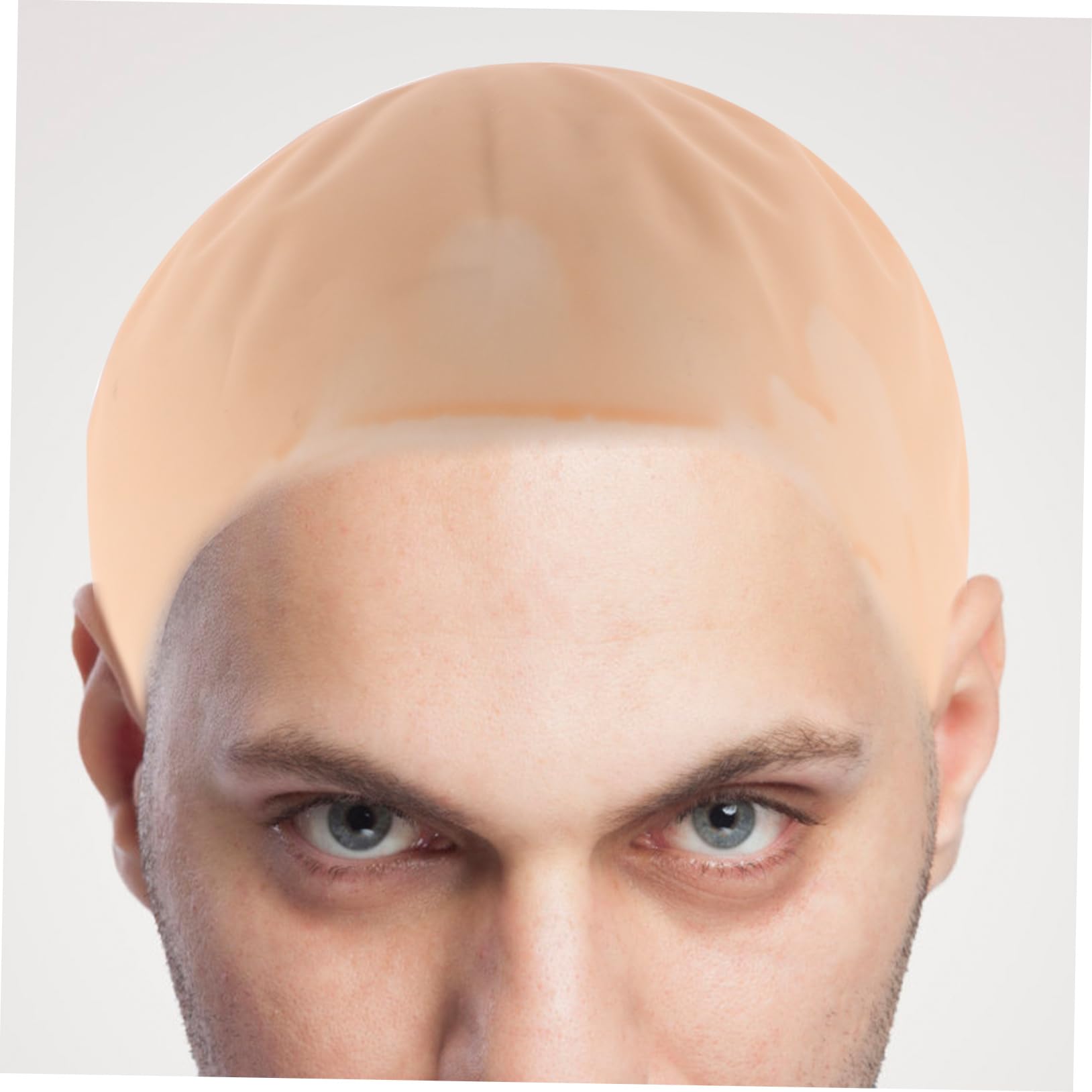 Gogogmee Latex Bald Cap Wig 4pcs Bald Cap Kit for Halloween Cosplay Bald Head c