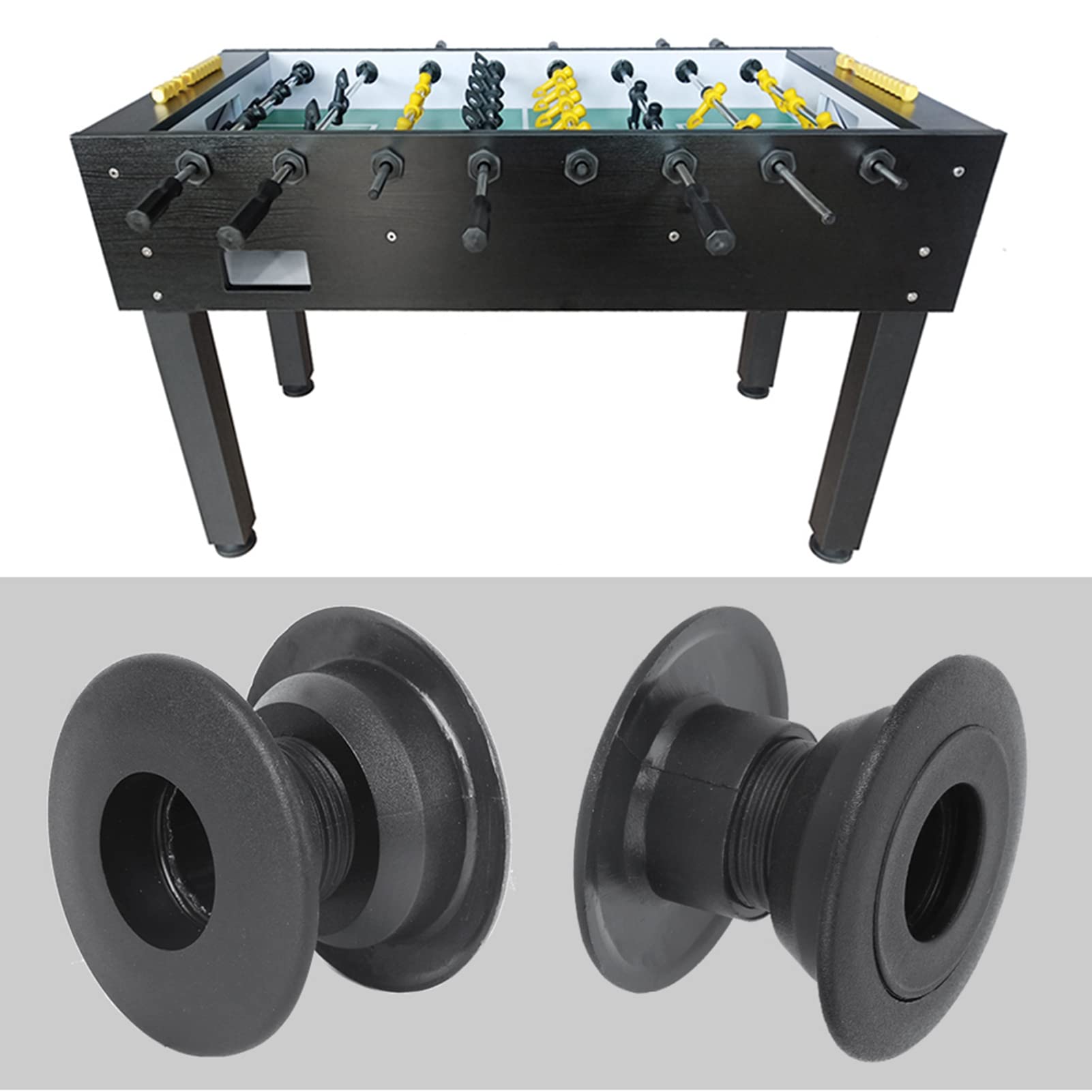 10Set Accessoire de Roulement de Baby-Foot Noir, Structure Filetée à Hauteur Réglable en Plastique écologique, Roulements D'arbres de Machine de Planche de Football pour