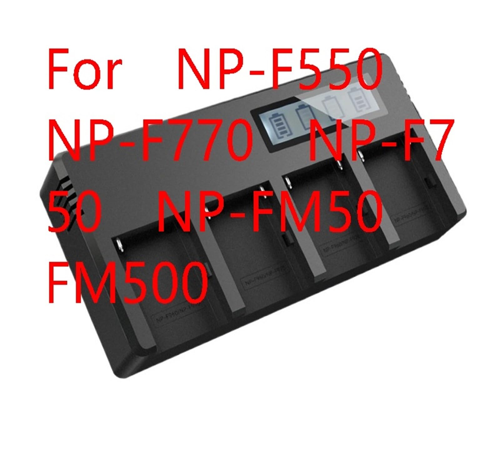 NP-F960 NP F970 Cargador Rápido De Batería De Cuatro Canales con Pantalla LCD, Compatible con Sony, For NP-F550 NP-F770 NP-F750 NP-FM50/FM500(EU Charger)