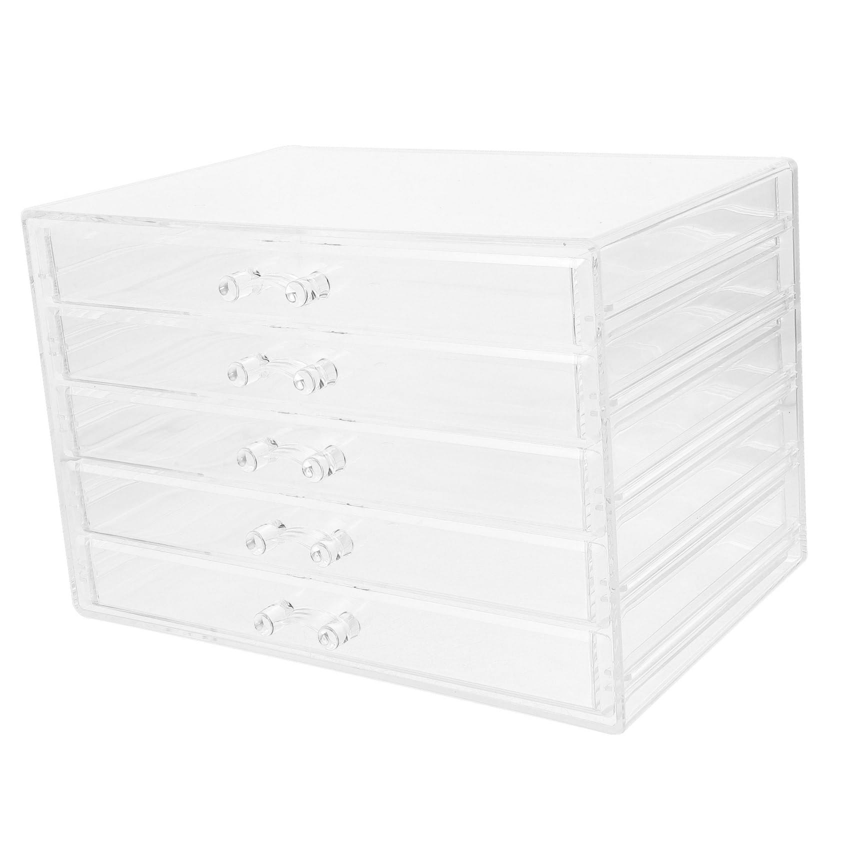 Boîte de Rangement Tiroir à 5 Couches en Acrylique Transparente et Étagère à Bijoux de Bureau Organisateur Multifonction avec Design Pratique pour Bureau