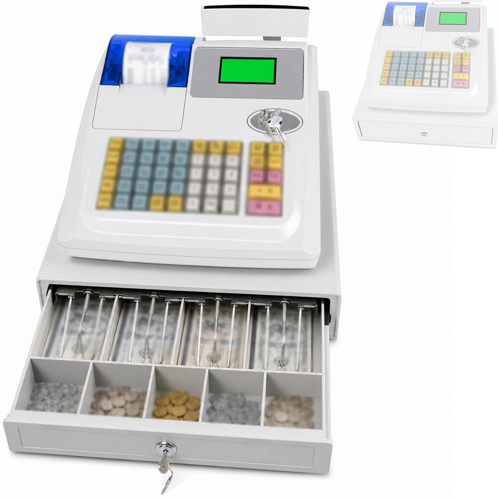 Caja Registradora ElectróNica De 48 Teclas White