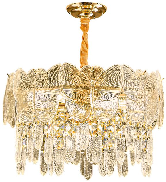 Lustre cristal moderne réglable pour illuminer un salon sombre
