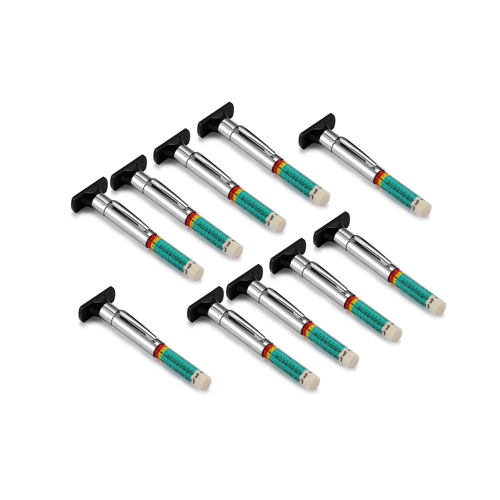 traderplus 10 Pack Tyre Tread Depth Gauge Accurate Measurement Tools, Smart Color Coded