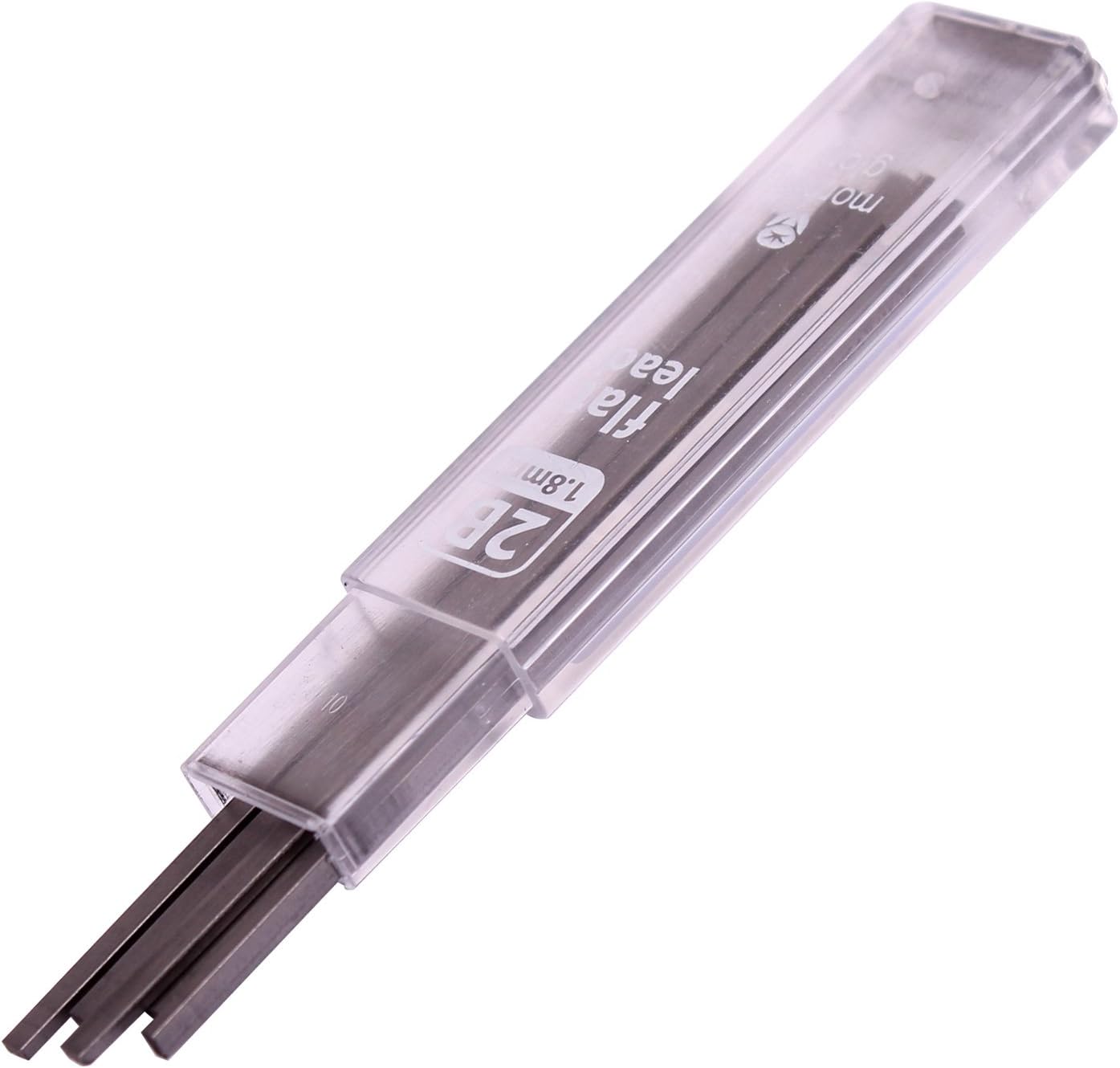 Morning Glory Flat Lead 1.8 mm Holder Pen Mechanical Pencil for Draft Drawing, Art Sketching/Calligraphy/Marking (1.8 mm 2B Lead 6 Tube-36 Leads) Graphite Lead Refill