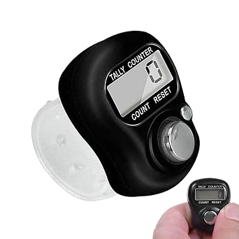 Electronic Digital Counter, Electronic Finger Counter, Digital Display Counter - LCD Digital Counter, Resettable Finger Counter for Crocheting, Stock, Manual Counter,