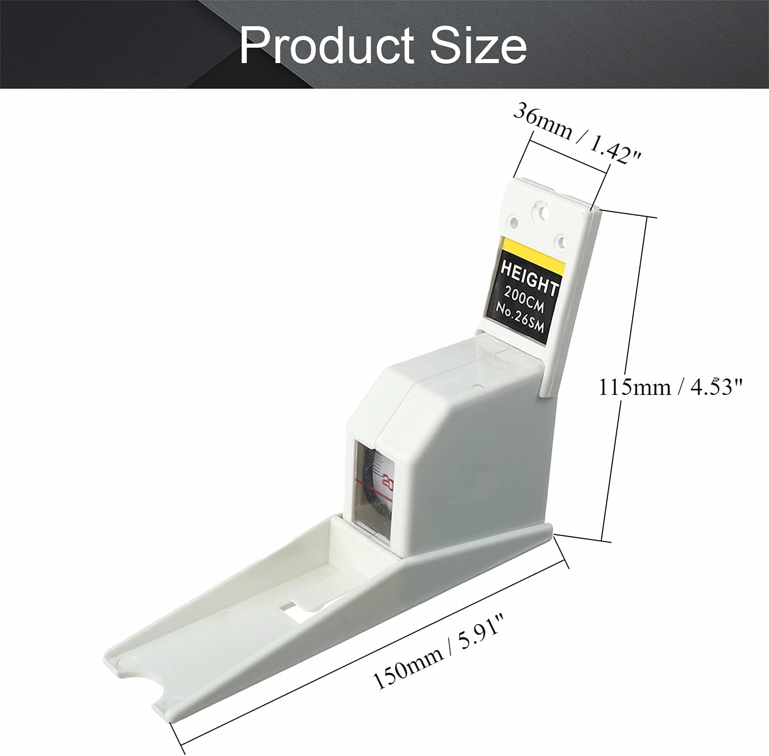 Utoolmart 200cm Height Meter White Wall Mounted Height Meter Growth Ruler CM Metric