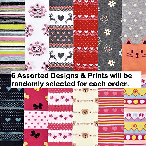I&S 6 Pack Girl's Winter Tights Fashion Kids Stretch Comfortable Assorted Colors Prints Designs2