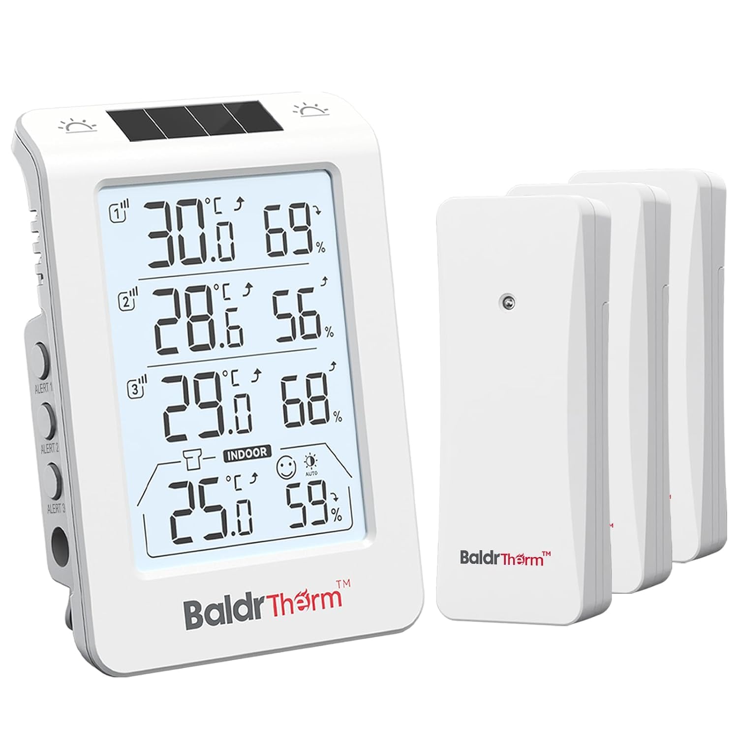 BaldrTherm Wireless Indoor Outdoor Thermometer Hygrometer - 4.8" ...