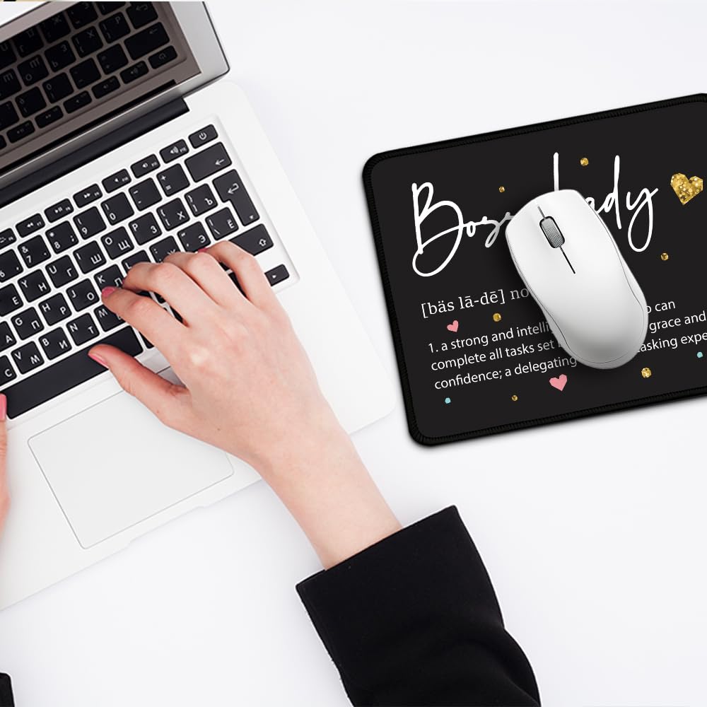 Juoqg Tappetino per mouse rettangolare Boss Lady, divertente regalo per collega, collega, regalo di apprezzamento per leader, mentore, supervisore, regalo per il giorno del boss per donne, regalo di