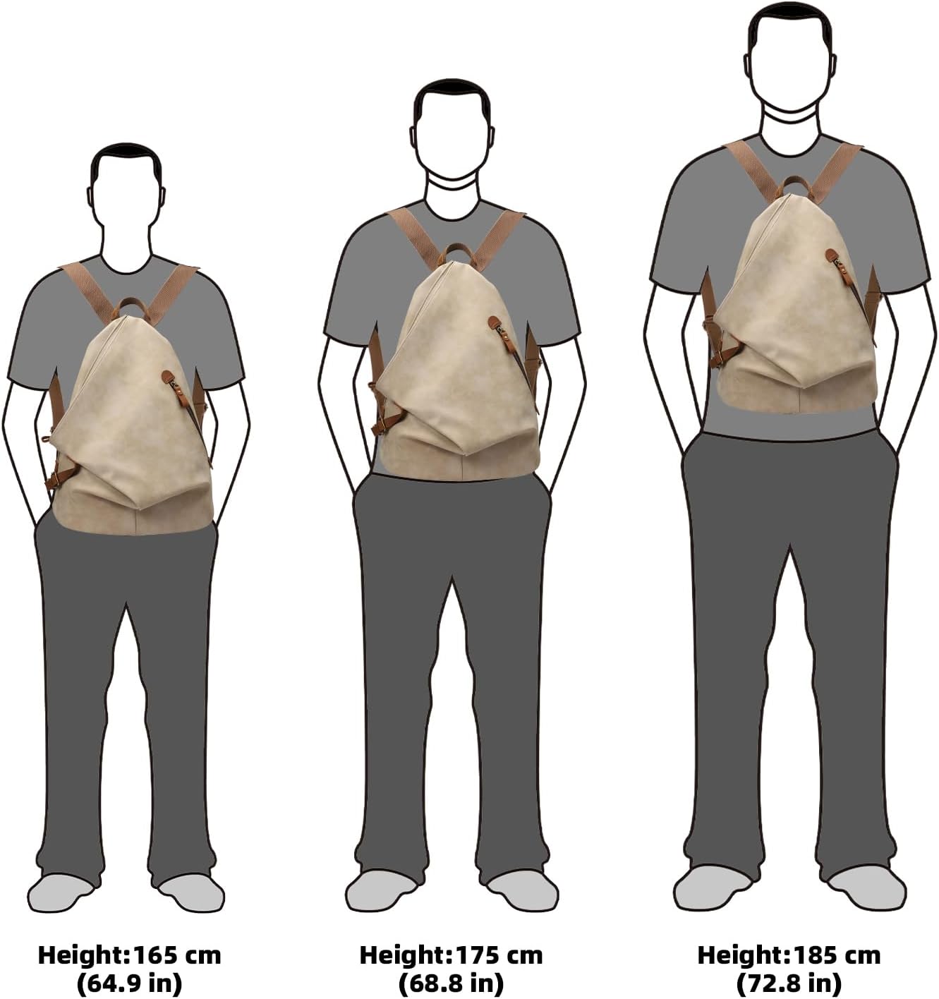 KL928 PU Leather Vintage Backpack – Large Casual Daypack Outdoor Travel Rucksack Hiking Backpacks for Men Women - Image 5