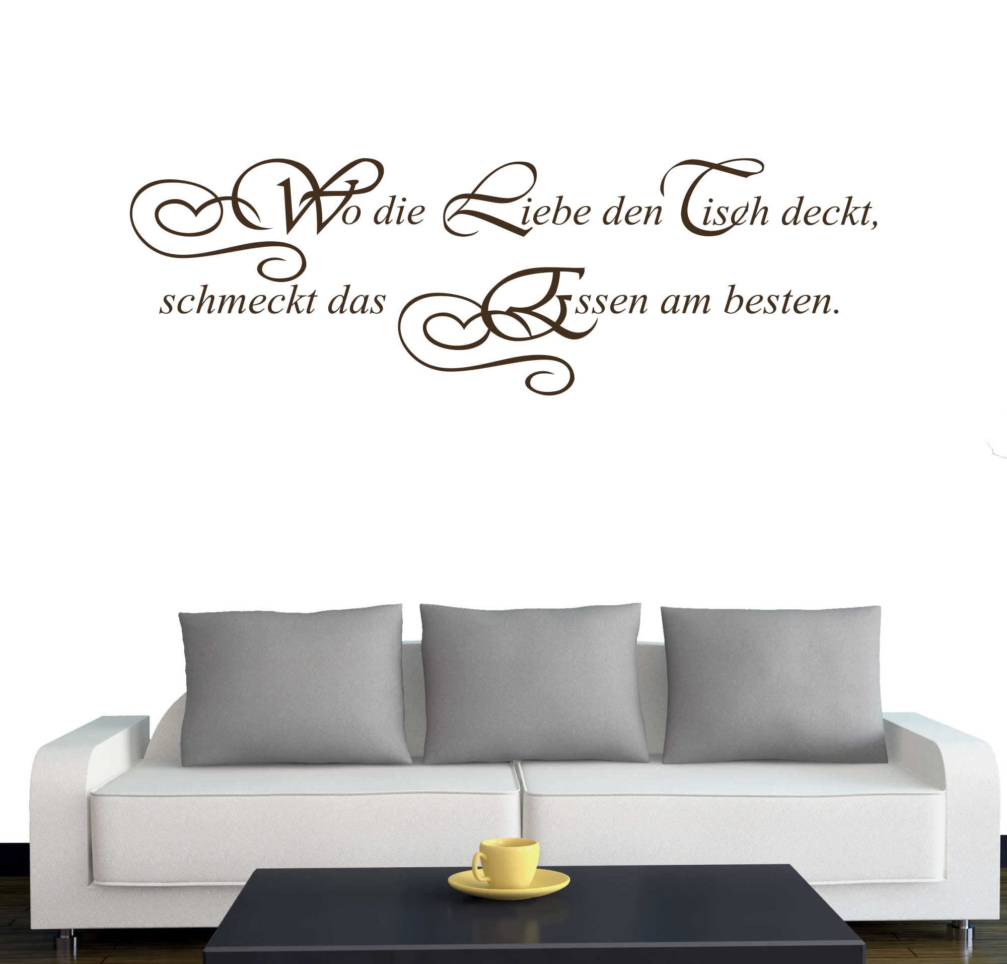 Wandtattoo „Wo Die Liebe Den Tisch Deckt“ – 90 X 28 Cm, In 40 Farben