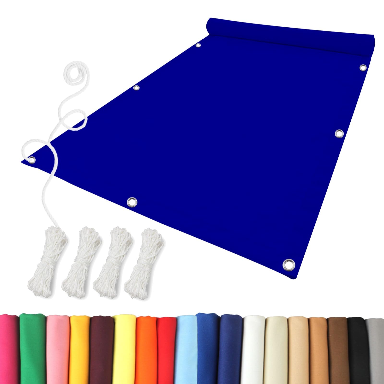 Voile pare-soleil bleu foncé pour patio et extérieur filet d'ombrage de balcon 1.7 x 3.8 m
